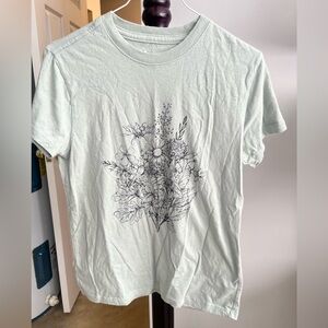 Mint Green Floral Graphic Men's T-Shirt
